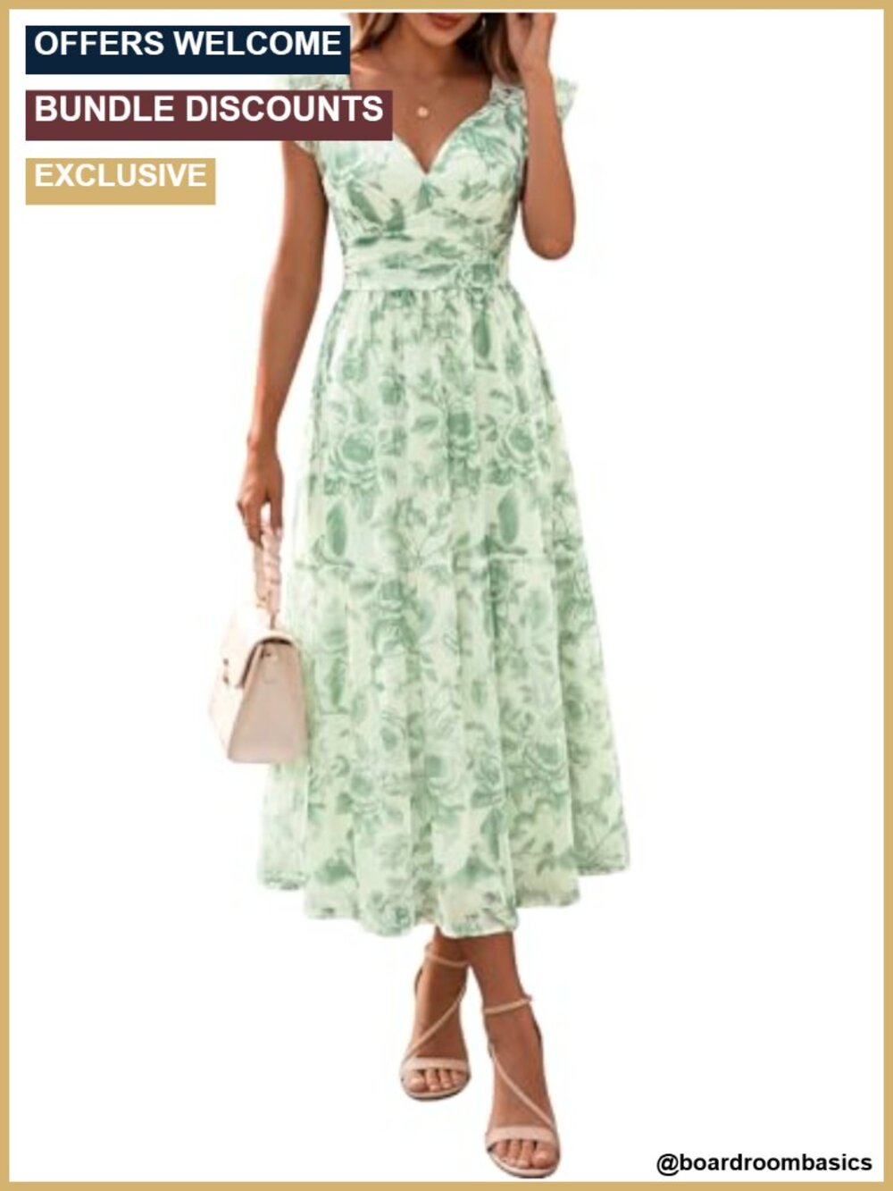 Women's Tulle Mesh Midi Dress Ruffle Sweetheart Smocked A-Line